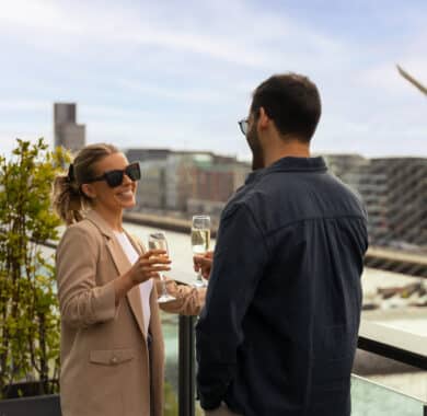 Couple Balcony Drinks