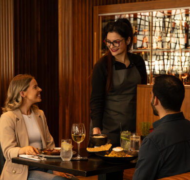 East Restaurant Couple Food Served