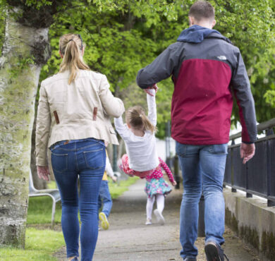 Family-enjoying-walk