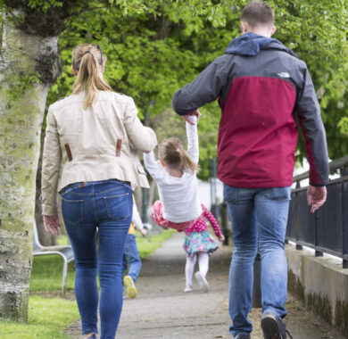 Family-enjoying-walk