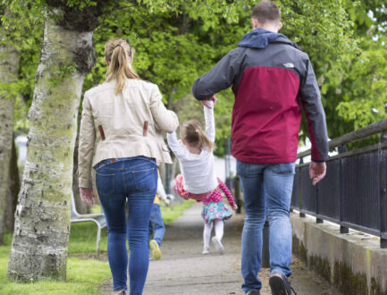 Family-enjoying-walk